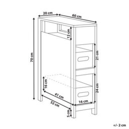 Wyld And Coco Novahome White Mdf Narrow Bathroom Cabinet 20X70 Cm With 2 Baskets - thumbnail 4
