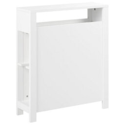 Wyld And Coco Novahome White Mdf Narrow Bathroom Cabinet 20X70 Cm With 2 Baskets - thumbnail 8