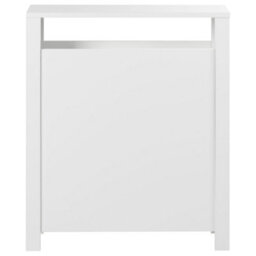 Wyld And Coco Novahome White Mdf Narrow Bathroom Cabinet 20X70 Cm With 2 Baskets - thumbnail 9