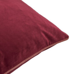 furn. Furn Meridian Plain Velvet Piped Polyester Filled Cushion, Burgundy/slipper, 45 X 45Cm - thumbnail 4