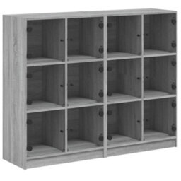 Berkfield Bookcase With Doors Grey Sonoma 136X37X109 Cm Engineered Wood - thumbnail 2