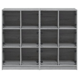 Berkfield Bookcase With Doors Grey Sonoma 136X37X109 Cm Engineered Wood - thumbnail 7