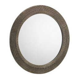 Julian Bowen Cadence Pewter Wall Mirror, Glass Frame, Round, Wall Mounted, Horizontal Or Veritcal, 80 X 80 X 3.2Cm - thumbnail 2