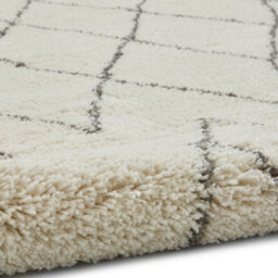 Cream Grey Rug, Handmade Shaggy Rug, Chequered Rug, Moroccan Kilim Modern Rug For Bedroom, & Dining Room-60 X 230Cm (Runner) - thumbnail 4