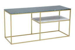 Premier Housewares Interiors By Premier Marble And Gold Frame Console Table, Assorted Marble Top With Geometric Gold Frame, Console Table - thumbnail 3