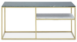 Premier Housewares Interiors By Premier Marble And Gold Frame Console Table, Assorted Marble Top With Geometric Gold Frame, Console Table