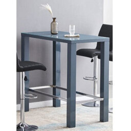 Furniture in Fashion Jam Rectanuglar Glass Grey Bar Table With 4 Candid Black Stools - thumbnail 2