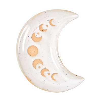 Something Different Moon Phases Ceramic Trinket Dish White (12Cm)
