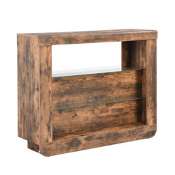 Furniture in Fashion Fiesta Wooden Bar Table Unit In Rustic Oak With Led Lights - thumbnail 7