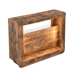 Furniture in Fashion Fiesta Wooden Bar Table Unit In Rustic Oak With Led Lights - thumbnail 5