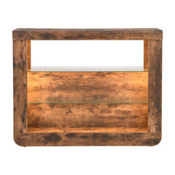 Furniture in Fashion Fiesta Wooden Bar Table Unit In Rustic Oak With Led Lights - thumbnail 4