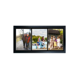 AK Frames 16X8 Pastel Pink Sleek Multi Photo Frame With Black Mount - Holds 3 Apertures (3X) 7X5 Photos - thumbnail 1