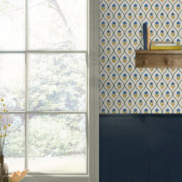 Joules Trellis Floral Cream Gold Wallpaper