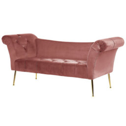 Beliani Chaise Longue Nantilly Velvet Pink - thumbnail 4