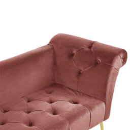 Beliani Chaise Longue Nantilly Velvet Pink - thumbnail 7