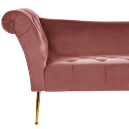 Beliani Chaise Longue Nantilly Velvet Pink - thumbnail 6