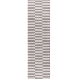 The Rugs Loft Light Grey And Ivory Striped Living Room Area Rug And Runners Soft Pile - thumbnail 9