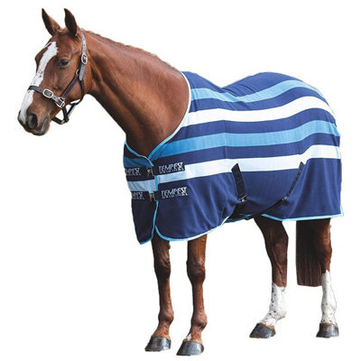 "Tempest Original Newmarket Standard-Neck Horse Fleece Rug Blue/white (7 3"")" - image 1