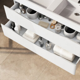 Plum&clay Eden Gloss White Wall Hung Vanity Unit With Ceramic Basin (W)1200mm - thumbnail 2