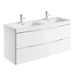 Plum&clay Eden Gloss White Wall Hung Vanity Unit With Ceramic Basin (W)1200mm - thumbnail 3