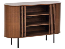 Wyld And Coco Retrocasa Sideboard - Dark Brown Particle Board With Black Metal Legs, W120 X D40 X H80Cm - thumbnail 3