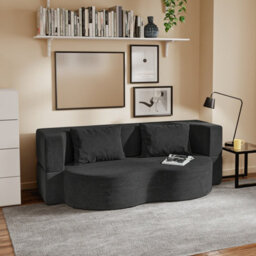 Sobuy Sofa Bed With Removable Cover 69.7X42.1X12.6 Inch Load Capacity 227 Kg Fst101-Sch - Black - thumbnail 1