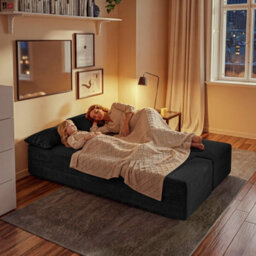 Sobuy Sofa Bed With Removable Cover 69.7X42.1X12.6 Inch Load Capacity 227 Kg Fst101-Sch - Black - thumbnail 7