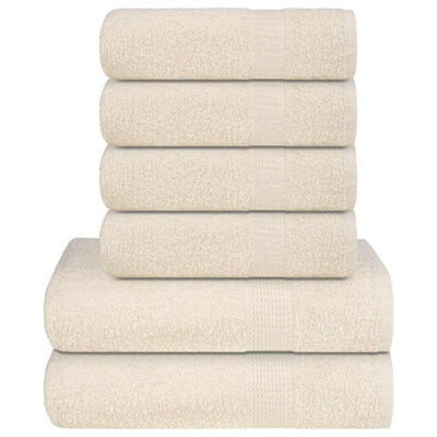 Berkfield 6 Piece Towel Set Cream 360 Gsm 100% Cotton - image 1