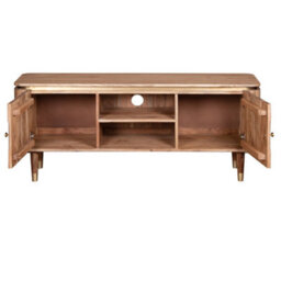 Wyld Haus Idaho Natural Acacia Wood And Brass Two-Door Tv Unit - thumbnail 3