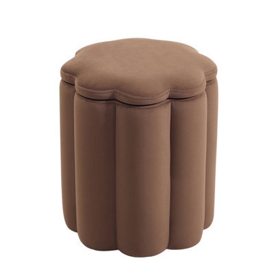 Nordlys Brown Velvet Living Room Pouf With Storage Countryside Style Living Room - image 1