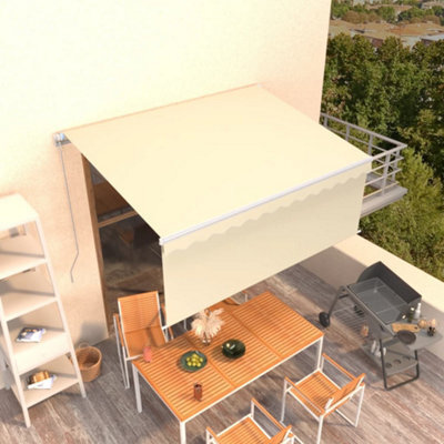 Berkfield Manual Retractable Awning With Blind 3.5X2.5M Cream - image 1