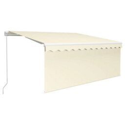 Berkfield Manual Retractable Awning With Blind 3.5X2.5M Cream - thumbnail 2