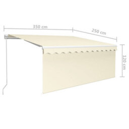 Berkfield Manual Retractable Awning With Blind 3.5X2.5M Cream - thumbnail 7