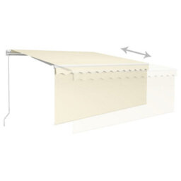 Berkfield Manual Retractable Awning With Blind 3.5X2.5M Cream - thumbnail 4