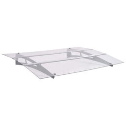Berkfield Door Canopy Silver And Transparent 120X90 Cm Polycarbonate