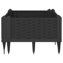 Berkfield Elegant Garden Planter With Pegs Black 42.5X42.5X28.5 Cm Pp - thumbnail 4