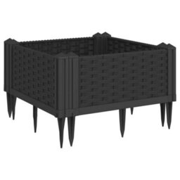 Berkfield Elegant Garden Planter With Pegs Black 42.5X42.5X28.5 Cm Pp