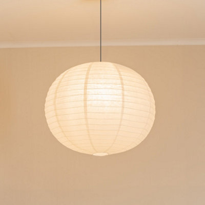 Valuelights Isla White Paper Globe Ball Dome Easy Fit Ceiling 60Cm Lamp Shade With Led Bulb - image 1