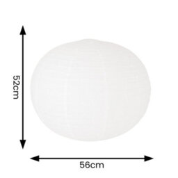 Valuelights Isla White Paper Globe Ball Dome Easy Fit Ceiling 60Cm Lamp Shade With Led Bulb - thumbnail 3