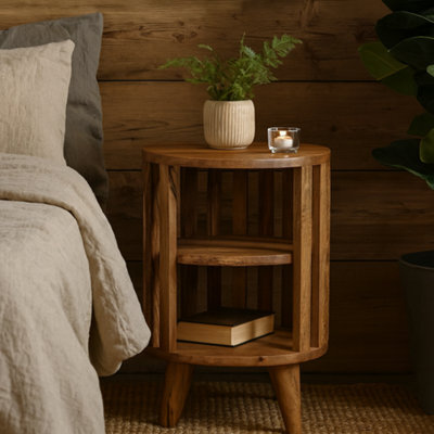 Wyld Haus Kaiula Double Shelf Bedside Table In Oak Mango Wood - image 1