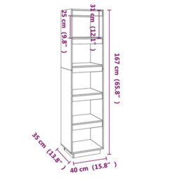Berkfield Book Cabinet/room Divider Black 40X35X167 Cm Solid Wood Pine - thumbnail 8