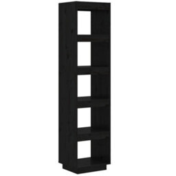 Berkfield Book Cabinet/room Divider Black 40X35X167 Cm Solid Wood Pine - thumbnail 2