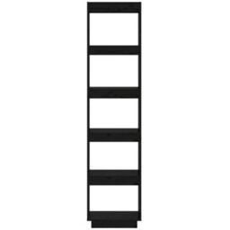 Berkfield Book Cabinet/room Divider Black 40X35X167 Cm Solid Wood Pine - thumbnail 5