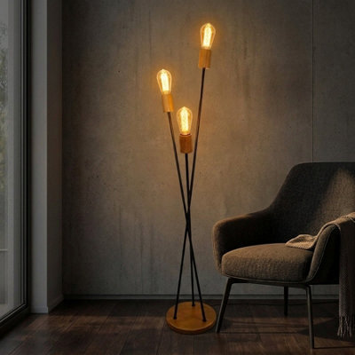 Garden Greatness Triple Industrial Cross-Over Floor Lamp - image 1