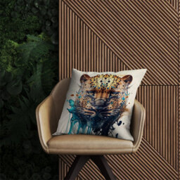 Warren Reed Designer Leapoard Face Splashart On Light Background Outdoor Cushion 45Cm X 45Cm - thumbnail 2