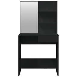 Vidaxl Dressing Table With Mirror Black 74.5X40X141 Cm - thumbnail 6