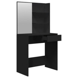Vidaxl Dressing Table With Mirror Black 74.5X40X141 Cm - thumbnail 7