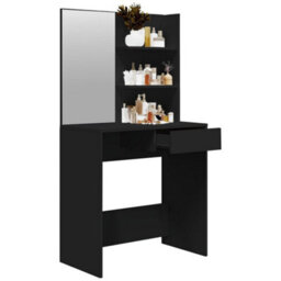 Vidaxl Dressing Table With Mirror Black 74.5X40X141 Cm - thumbnail 5
