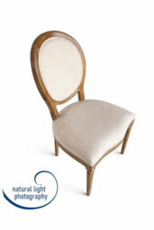 Aspect Furniture Set Of 2 Reiss French Country Solid Wood Dining Chairs, Beige Linen - thumbnail 8