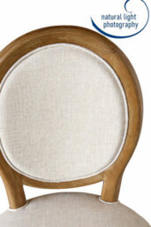 Aspect Furniture Set Of 2 Reiss French Country Solid Wood Dining Chairs, Beige Linen - thumbnail 9